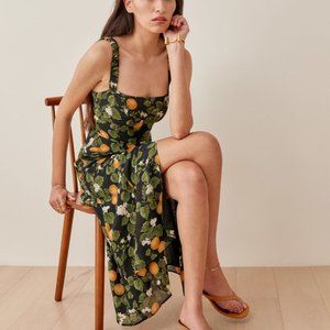 Reformation Dominique Midi Dress in Clementine